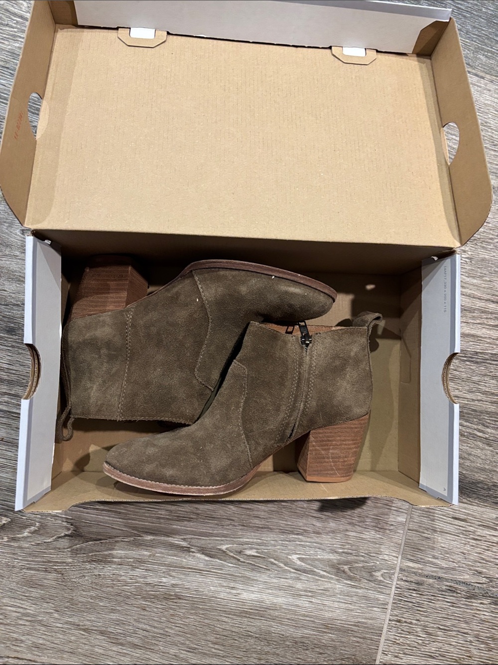 Madewell Olive Suede Ankle Boots